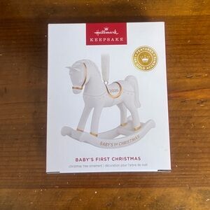 NIB Hallmark Baby's First Christmas Rocking Horse 2026 Porcelain Ornament. RT 31